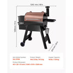 Wood Pellet Grill and Smoker, 8 in 1 BBQ Grills for Outdoor Cooking, 575 Sq.In. Cook Area Electric Smokers,Control Black