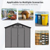 8x14 FT Plastic Outdoor Storage Shed - Lockable Resin Tool Shed with 2 Window & 3 Air vents