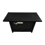 Outdoor Fire Table With Lid Fuel Versatility - Black