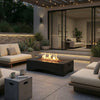 56" Propane Fire Pit Table, Rectangular Outdoor Gas Fire Pit - Dark Gray