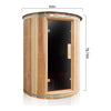 The Barcelona Premium 78-Inch 4-Person Cedar Wood Outdoor Vertical Barrel Sauna with 6KW Heater, LED Lights and Stones