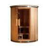 The Barcelona Premium 78-Inch 4-Person Cedar Wood Outdoor Vertical Barrel Sauna with 6KW Heater, LED Lights and Stones