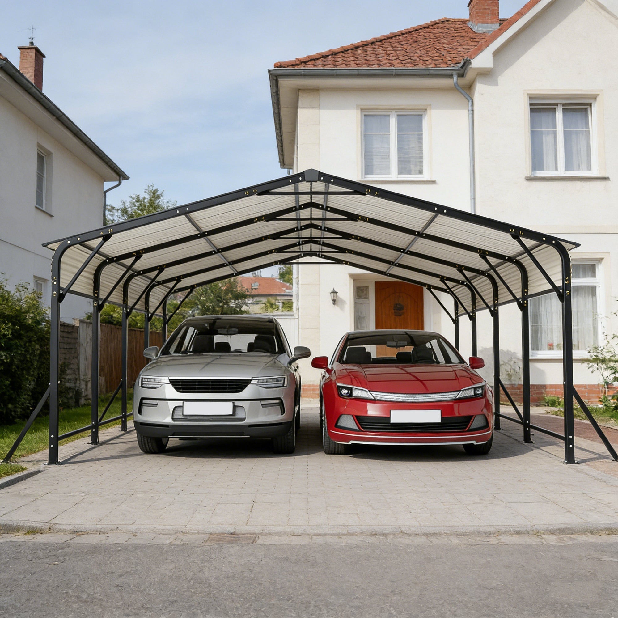 20'x20' Galvanized Steel Carport Canopy