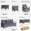 7 - piece Outdoor Rattan Patio Furniture Set with Swivel Rockers