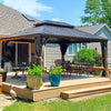 12' x 16' Hardtop Gazebo Outdoor Aluminum Gazebo with Double Canopy