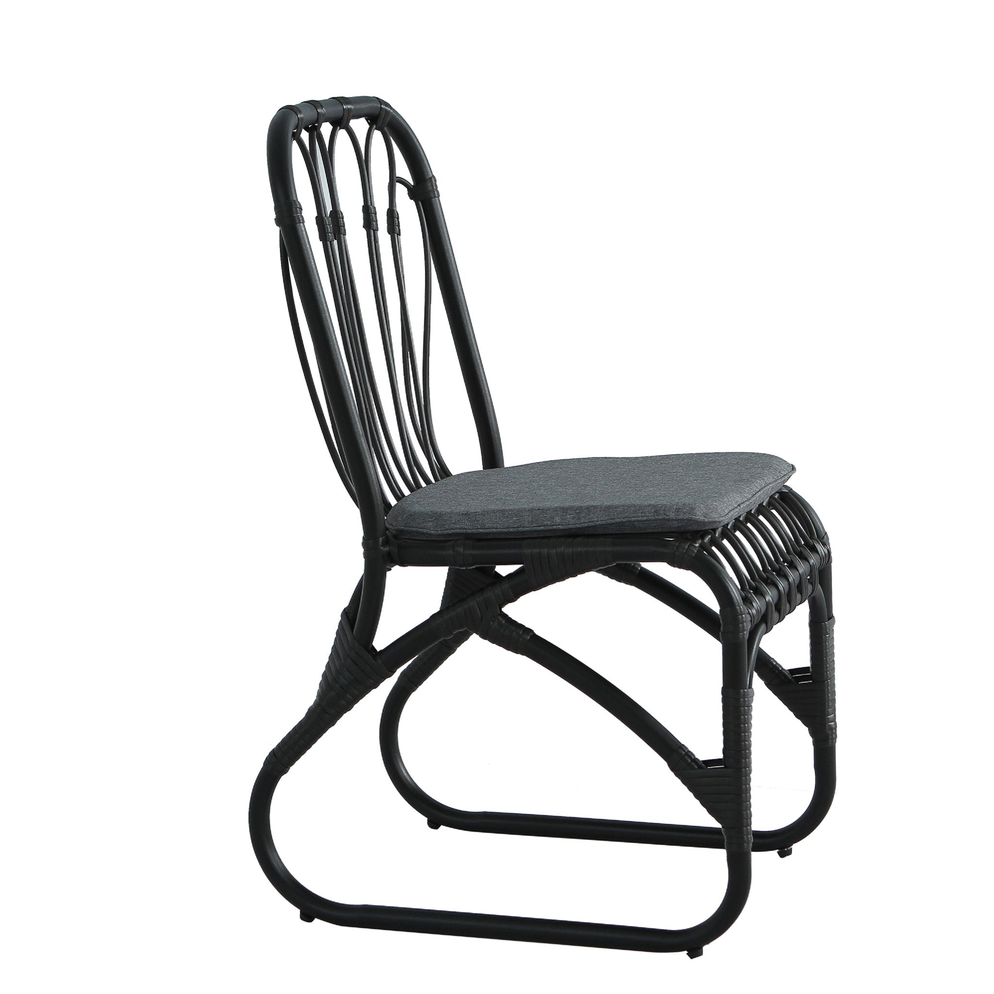 Outdoor Wicker Dining Chairs With Washable Cushions (Set of 2)