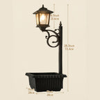 Solar Lamp Post with Flower Pot - Outdoor Garden & Patio Light