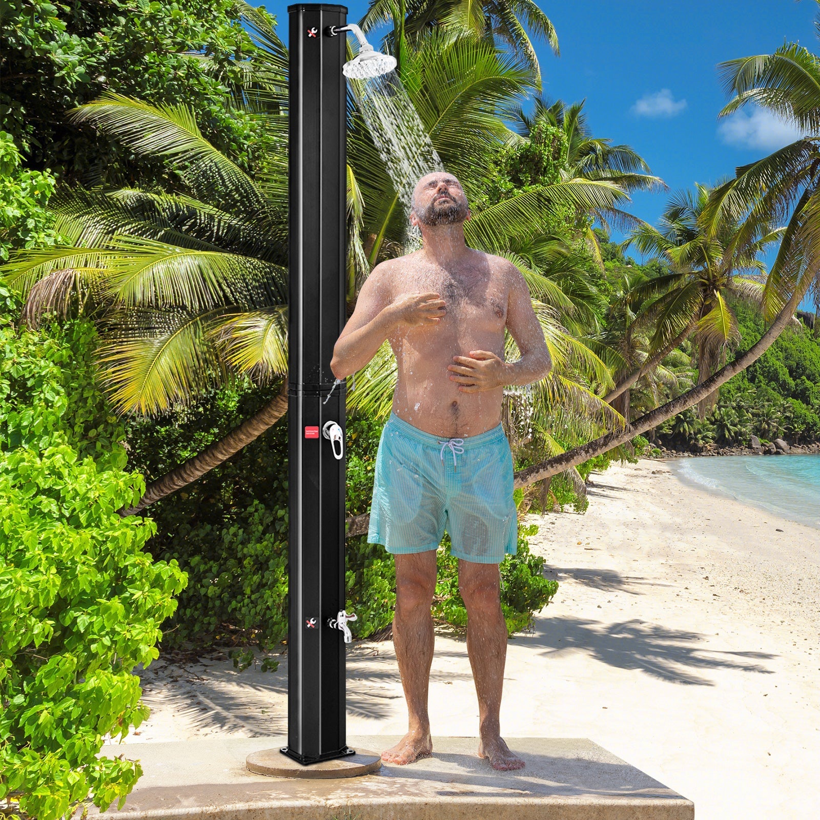 7.2 Feet Adjustable Outdoor Solar Heating Shower