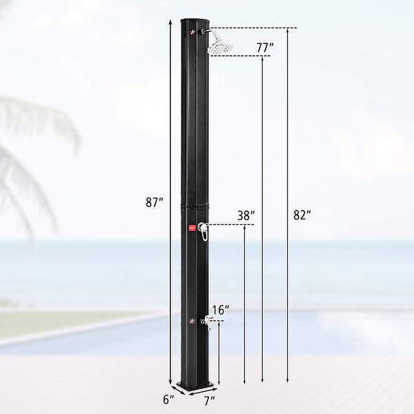 7.2 Feet Adjustable Outdoor Solar Heating Shower