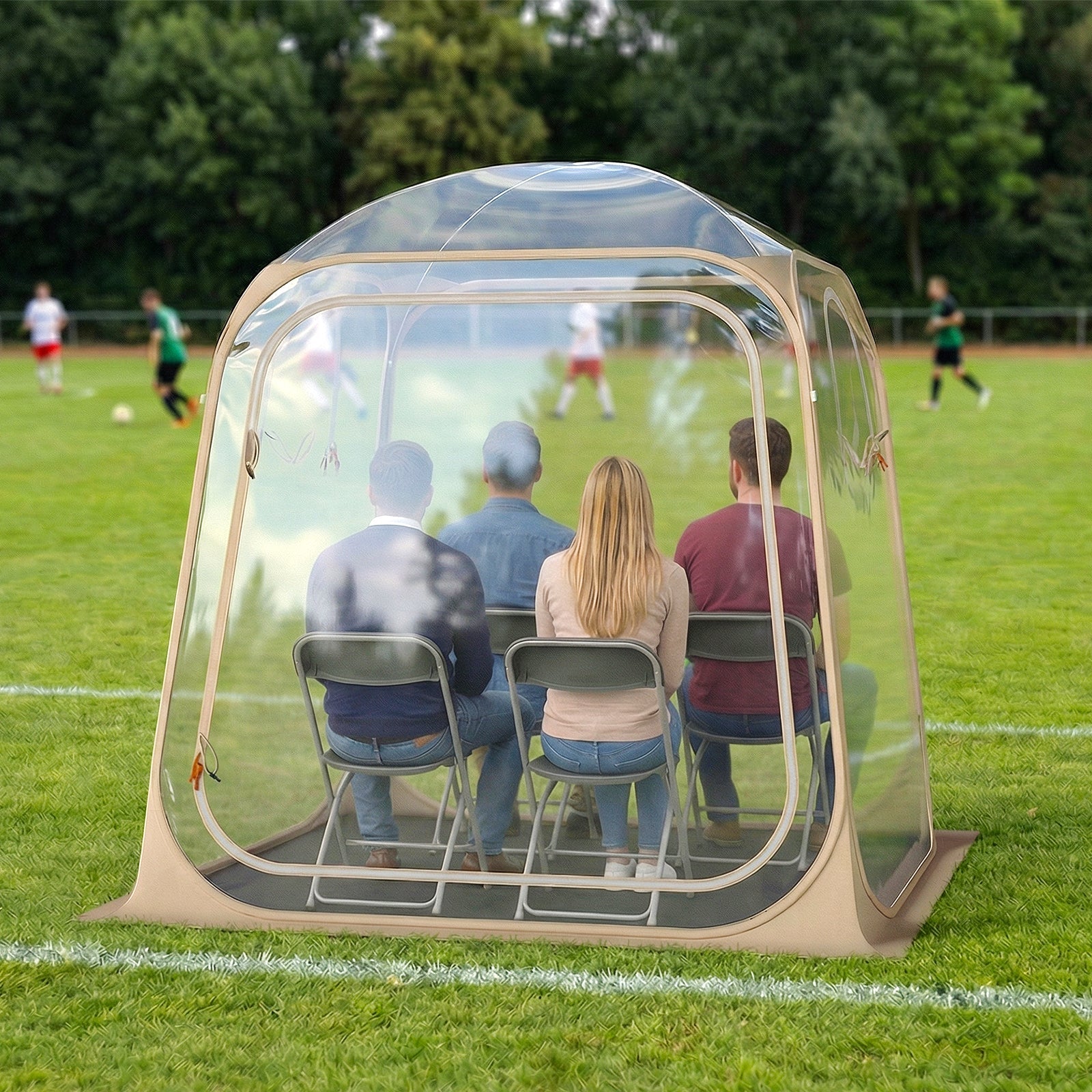 7 x 7 FT Pop Up Sports Tent Clear Bubble Tent All-Weather Waterproof Pod