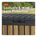 Oakridge 50 Gal. Weather Resisitant Plastic Resin Deck Box in Oak Wood Look Brown