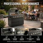 46-Inch 75300 BTU 6-Burners Deluxe Stainless Steel Gas Outdoor Barbecue Grill