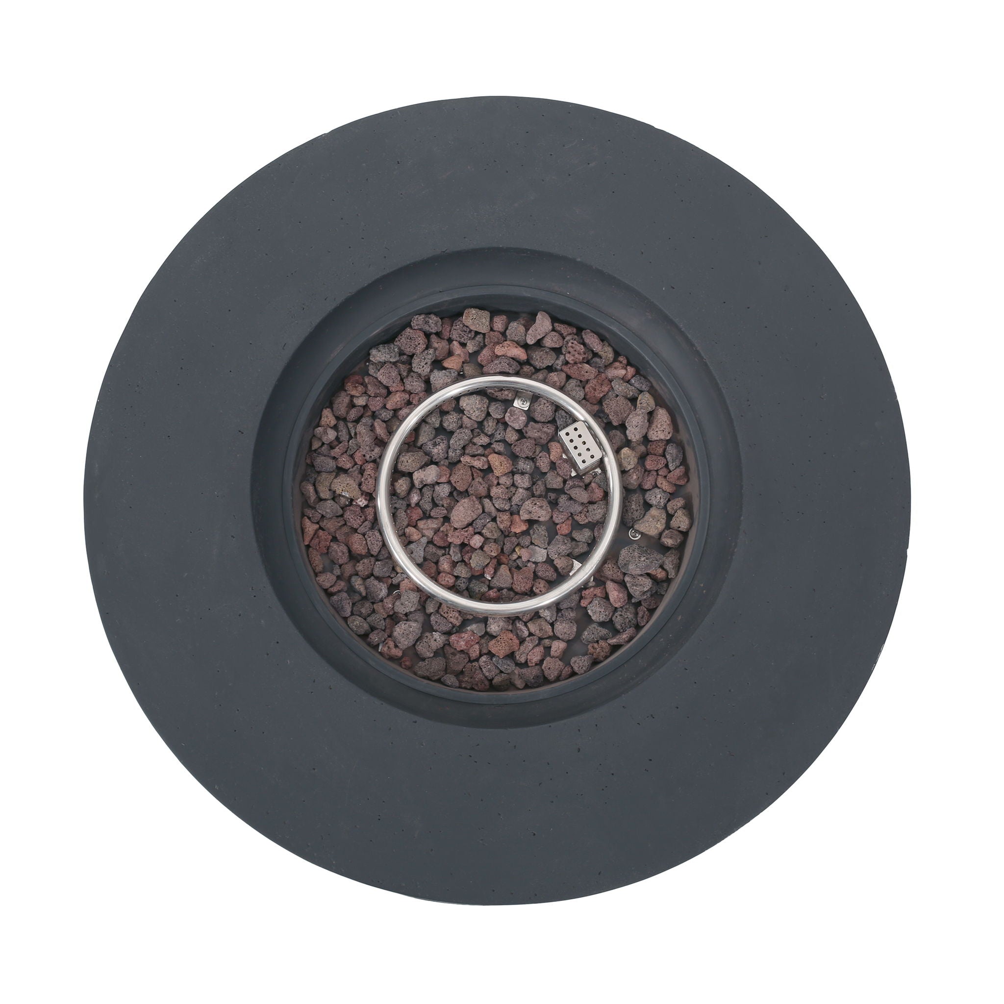 Modern Lightweight Concrete Outdoor Circular Fire Pit 50,000 BTU