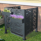 Air Conditioner Fence For Outdoor Units, Metal Privacy Fence Cover, 3 Fence Panel