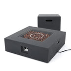 Outdoor 50000 BTU Propane Fire Pit, Dark Grey, with Tank Holder