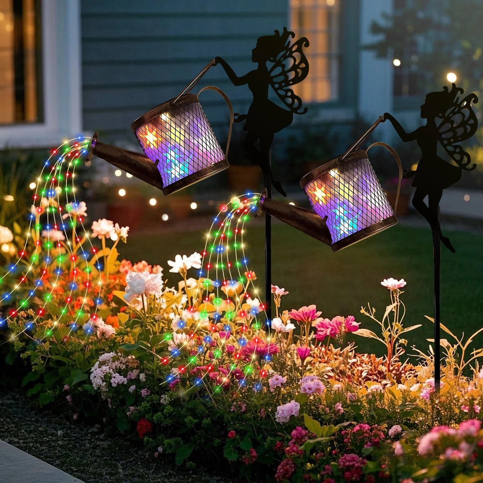 Rirool Solar Watering Can Light, Outdoor Waterproof 3D Starry Sky Lantern with Fairy LED Lights, Solar Powered Garden, Patio, Porch, Lawn Decor, Auto On/Off (Multicolor)