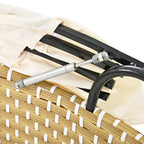 Outdoor Patio Round Rattan Daybed Sectional Beige Retractable Canopy
