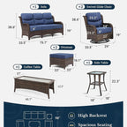 Luxury Outdoor Patio Furniture Set with Thick Cushions