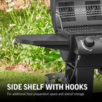 Char-Griller ® Dual-Function 2-Burner 24,000 BTU Propane Gas and Charcoal Combination Grill and Smoker with 870 Cooking Square Inches in Black, Model E5030