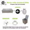 50000 BTU Coating Steel Propane Fire Pit Table in Gray Rectangular Modern Outdoor Gas Fire Table with Tank Holder