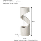 Outdoor Water Fountain with LED Light, Modren Curved Waterfall Fountain with Stone Planter, Faux Terrazzo Spiral Shaped Outdoor Fountains Water Feature for Garden Patio Deck Porch, 40.25â€H