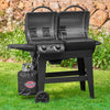 Char-Griller ® Dual-Function 2-Burner 24,000 BTU Propane Gas and Charcoal Combination Grill and Smoker with 870 Cooking Square Inches in Black, Model E5030