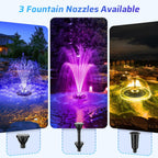 Floating Pond Fountain with Remote Control RGB LED Lights, 40W 660GPH Water Pump with 3 Spray Modes, Floating Fountain 27FT Cord & 65.6FT Mooring Line for Garden Ponds, Outdoor Water Features