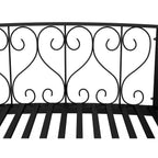 7 FT Decorative Metal Arch Footbridge - Garden Bridge with Safety Siderails