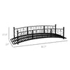 7 FT Decorative Metal Arch Footbridge - Garden Bridge with Safety Siderails