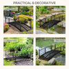 7 FT Decorative Metal Arch Footbridge - Garden Bridge with Safety Siderails