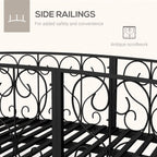 7 FT Decorative Metal Arch Footbridge - Garden Bridge with Safety Siderails
