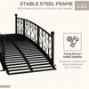 7 FT Decorative Metal Arch Footbridge - Garden Bridge with Safety Siderails