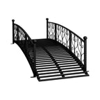 7 FT Decorative Metal Arch Footbridge - Garden Bridge with Safety Siderails