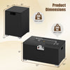 2-Piece Outdoor Rattan Fire Table Set - 32 Inch Rectangle Gas Firepit with Tank Cover - 3 colors