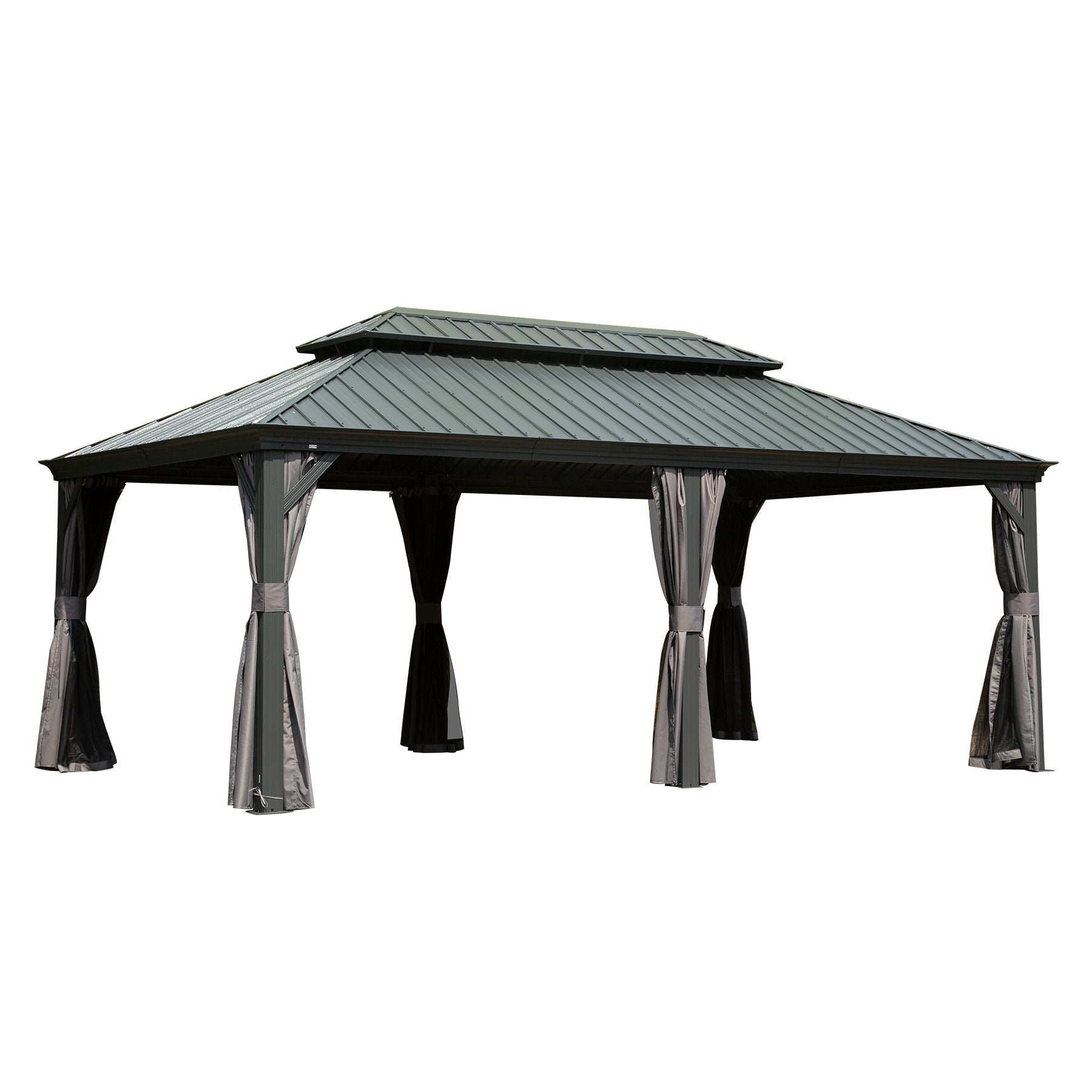 12' x 20' Hardtop Gazebo with Double Roof Canopy