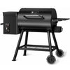 KingChii - 456 Sq. In. Wood Pellet Grill and Smoker BBQ with PID Auto Temperature Control in Black
