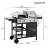 2+2 multifunctional gas barbecue grill and covered grill combination for outdoor cooking