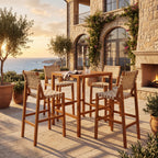 30.5 Inch Seat Height Outdoor Acacia Solid Wood Patio Furniture Set