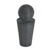 31.5" Tall Striped Column Fountain With LED Light - Designed For Outdoor Spaces - Gray
