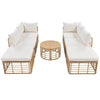7 Pieces Outdoor Patio Furniture, All-Weather Rattan Sectional Sofa Set with table
