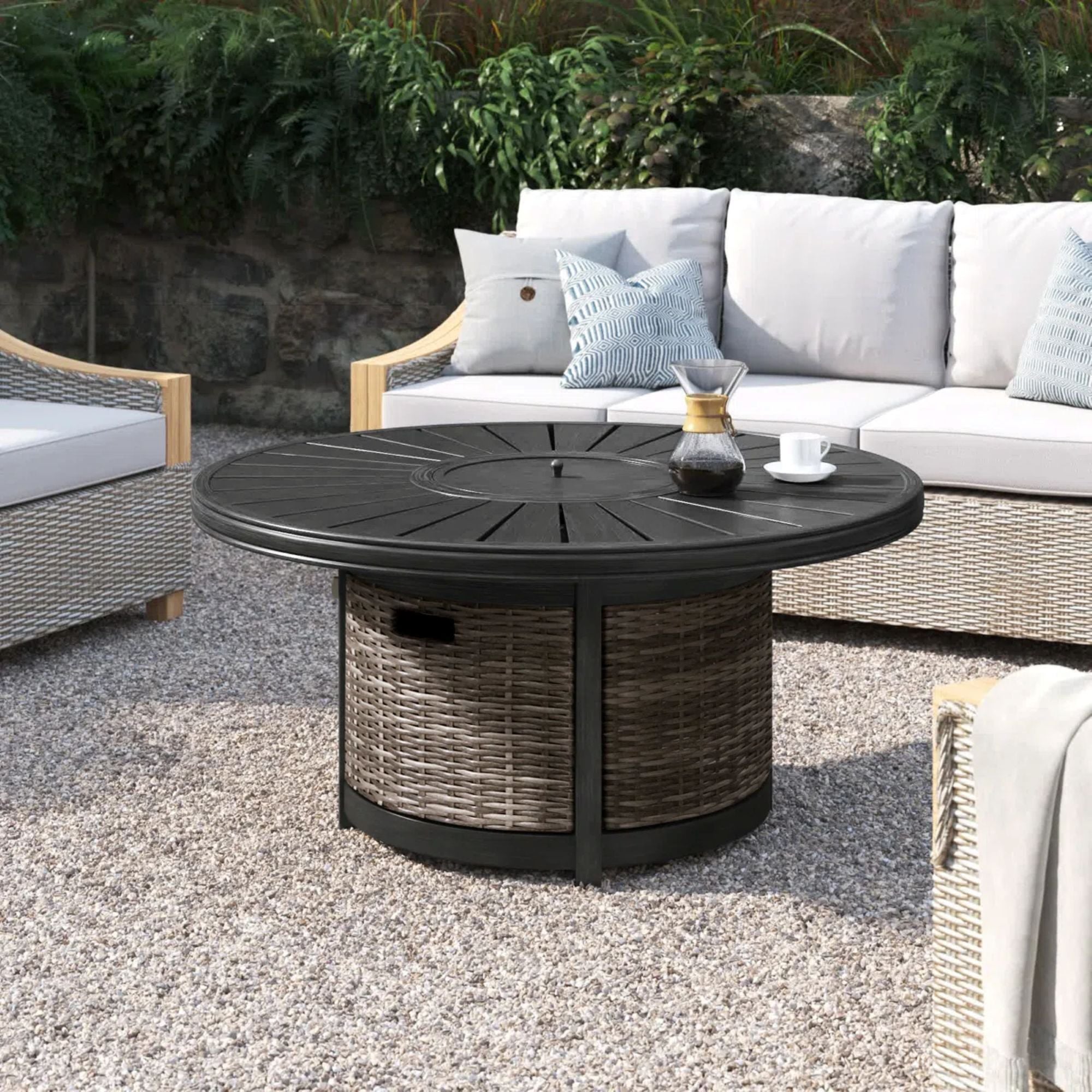 Cassara Resort - Propane Outdoor Fire Table - Brown