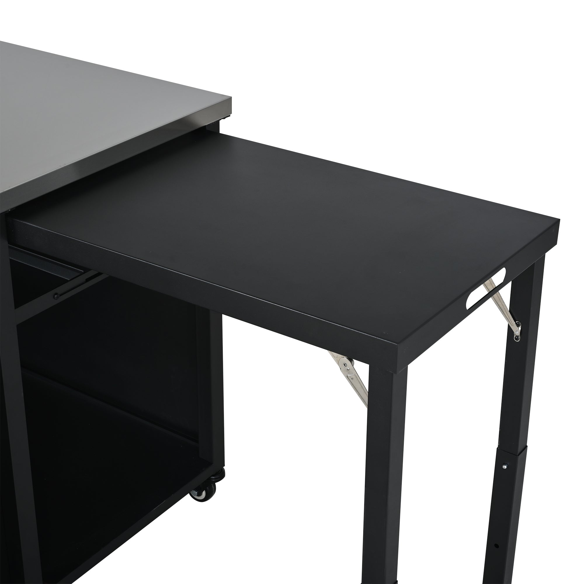 Foldable Outdoor Prep Station BBQ Cart Patio Dining Cart