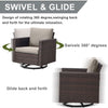 9 Piece Outdoor Patio Furniture Set with Swivel Rockers