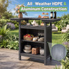 Outdoor Patio Bar Island with HDPE & Aluminum Frame