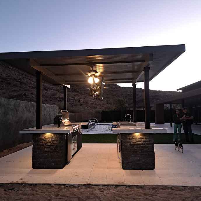 Outdoor Kitchen BBQ Island with Dual TVs