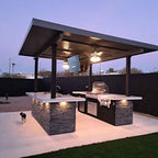 Outdoor Kitchen BBQ Island with Dual TVs