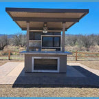 Baja Outdoor Kitchen with 12 x 12 Patio Cover - Complete Modular BBQ Island with Grill, Fridge & Bar Seating