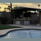 Bermuda Kitchen BBQ Island with Built-In TV, Fire Pit & Bar