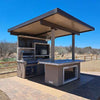 Baja Outdoor Kitchen with 12 x 12 Patio Cover - Complete Modular BBQ Island with Grill, Fridge & Bar Seating