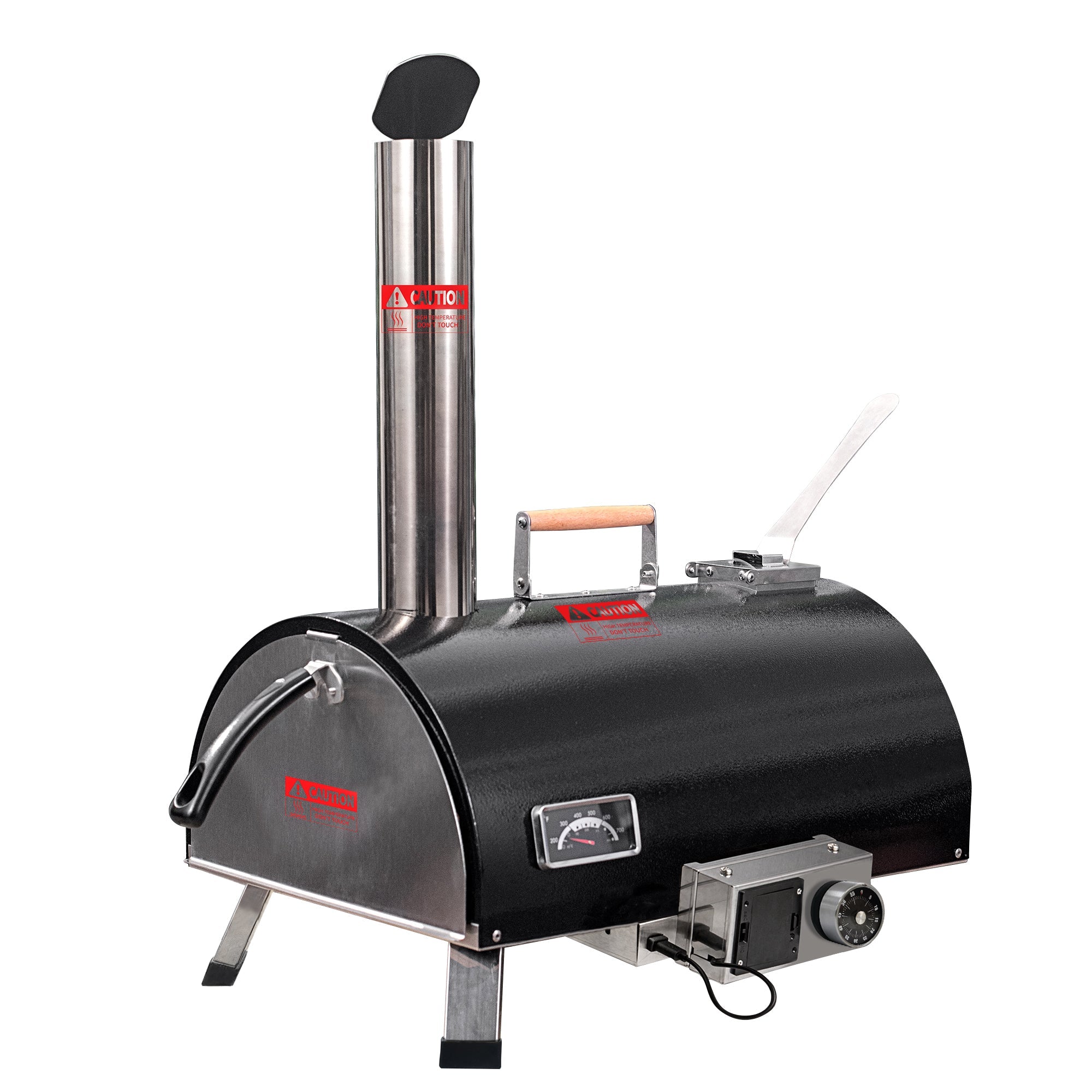 Black Pizza Oven Outdoor 12" Automatic Rotatable Pizza Oven